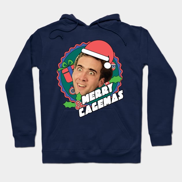 Merry Cagemas Nicolas Cage Christmas Hoodie by Nova5